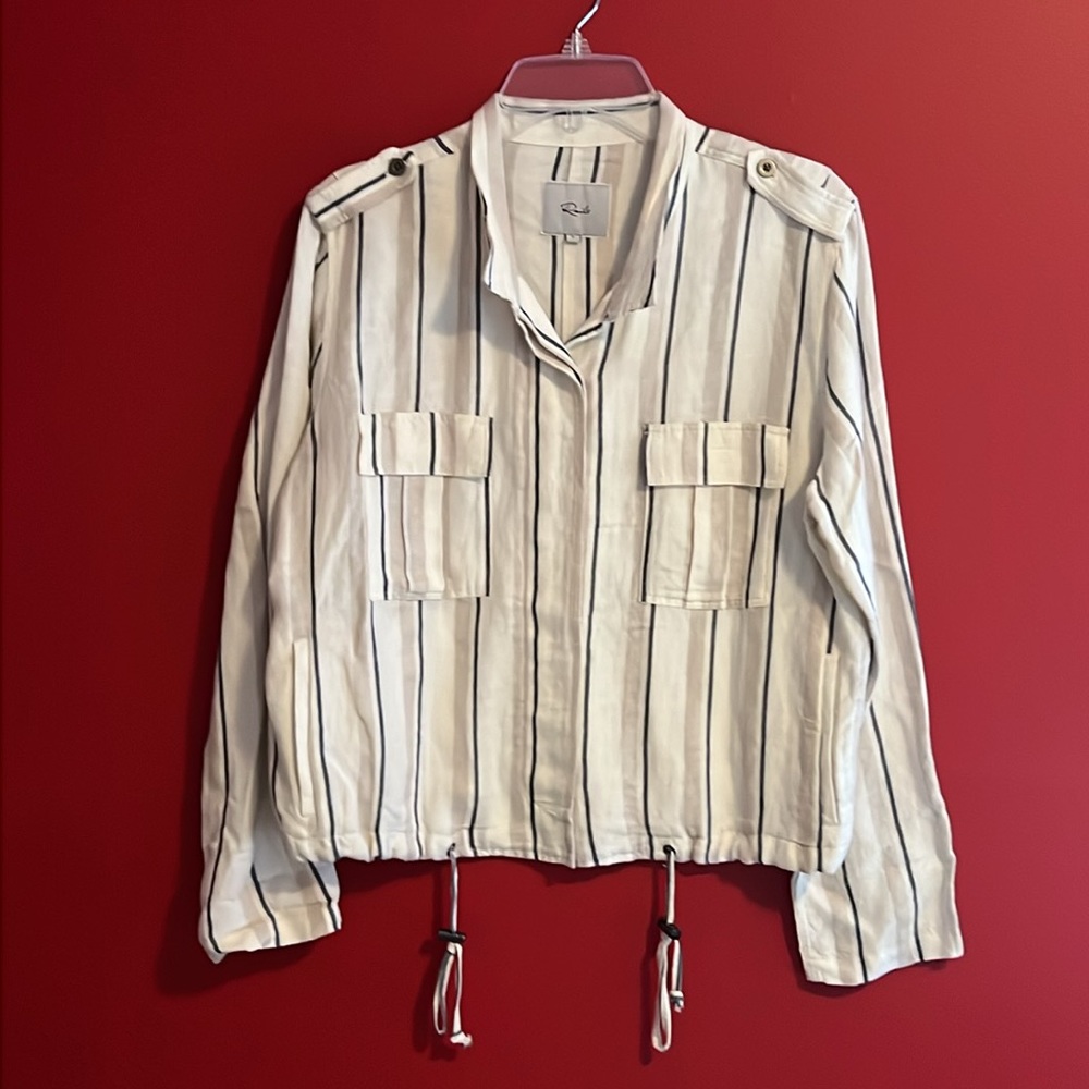 NWOT Rails Rowen Coco Stripe Linen Blend Jacket S